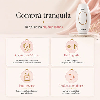Garantía de 30 días por defectos, envío gratis a Uruguay, pago seguro y producto original